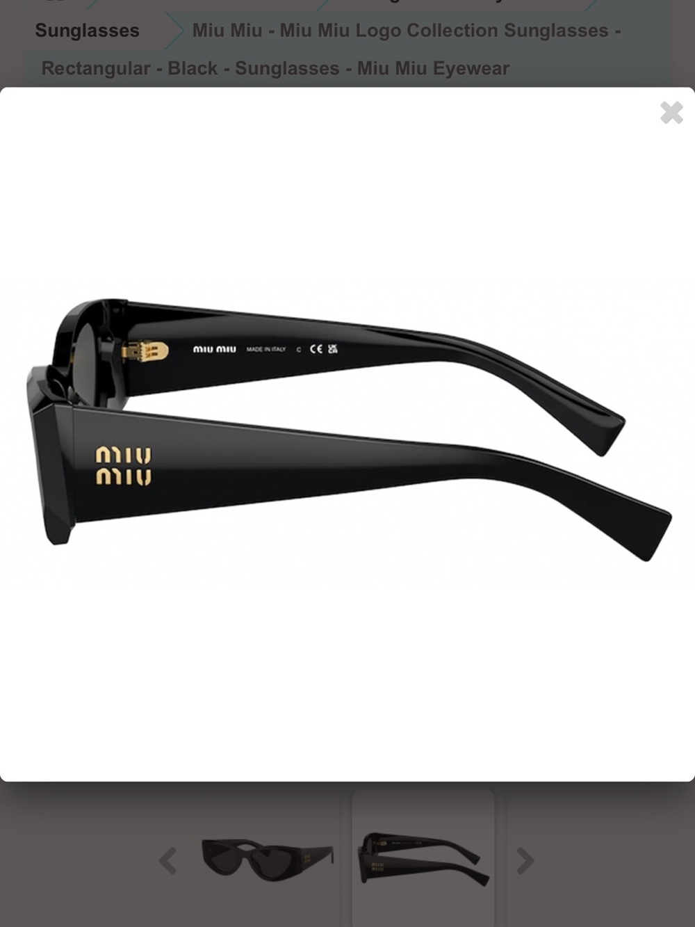 Miu Miu Camel Acetate Cat Eye Sunglasses SMU 06Y Black Ardesia - Picture 6 of 16